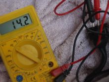 With the Pressure Pump Relay now back in Circuit again, another Test with the Meter is showing a Full 12 Volt Output