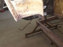 A post at inner sill cleaned up and ready to weld