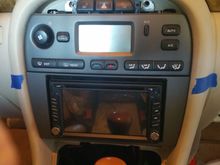 Radio and frame at final location. Notice where trim ring need to go.