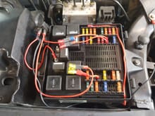 Modification to work around inoperative Relay 12 which powers the supercharger coolant pump