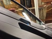 Here is the under side of the door card installed. Very clean.