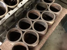 Cylinder sleeves after removal