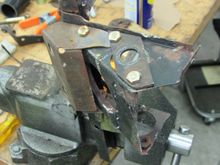 The non DG250 pedastal. Purchased from local Jag breaker. He butchered the part. I had it tack welded together to use as a template. 