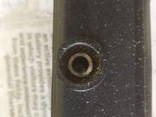 Pressed bolt shaft ends after drilling