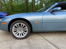 Looks a little gappy here but rides good. Also these are my rehabbed wheels away from the curb now. 