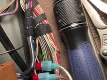 Then just tap them here and run this to the trunk.