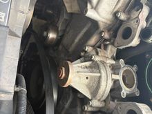 While I was in there, I replaced the water pump. Super simple. It took ten minutes.