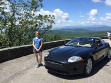 Driving on the Blue Ridge Parkway in North Carolina