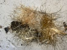 Old fibreglass material extracted