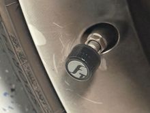 The tire stem sensor…forgive the brake dust.