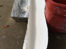 This is the underside of my plaster mold. I coated it liberally with vaseline before adding the fiberglass mesh and cloth.