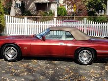 Gratuitous XJS photo.  The shop washed the car, but they never quite get the glass clean, and make the tires too shiny...