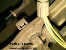 Move bracket and sensor arm to prevent damage from lower arm.