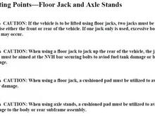 Jacks and stands
Safety info from the Jag Shop manual.