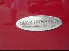 Hess and Eisenhardt fender badge. About 2000 were made before the XJS factory convertible