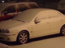 Notice how the accumulating snow follows the gorgeous contours on the front of the hood.