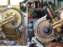 timing left bank, Facing front of engine standing in front of engine.