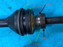 Rear toe link measurements for ball joint boot