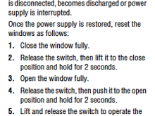 F-Type Window reset procedure.