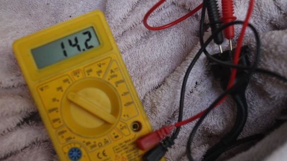 With the Pressure Pump Relay now back in Circuit again, another Test with the Meter is showing a Full 12 Volt Output