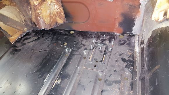 Mounted cups on floor with huck rivets as per factory