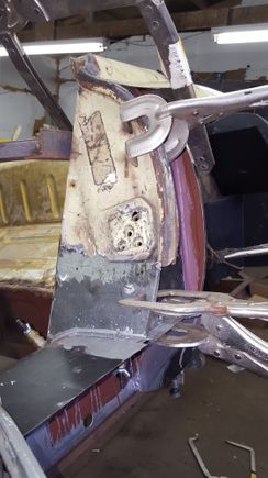 Fitting box support for B post. Patch panel for shut face welded in