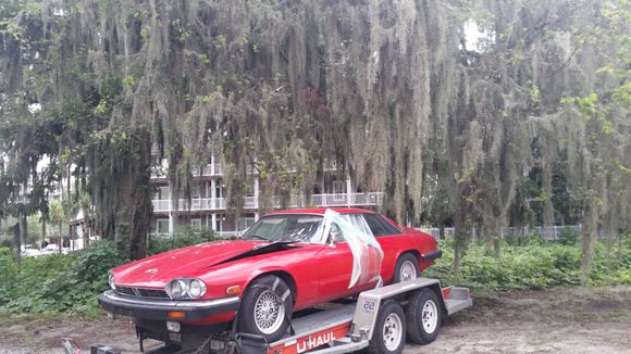 Parked under an old Oak Tree at skippers fish camp while we had the best peach cobbler ever