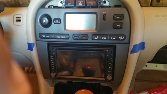 Radio and frame at final location. Notice where trim ring need to go.