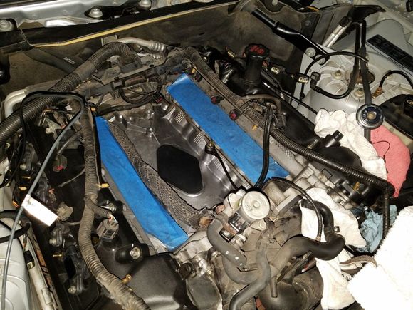 Intake manifold removed.