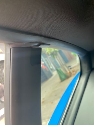 Right side. Not missing. Bolt is not exposed. 