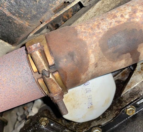 Next connection, by the oil filter.