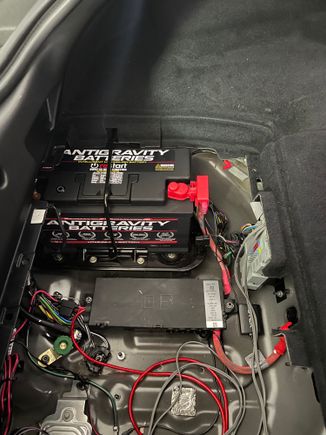Antigravity lithium battery- built in remote jumpstart (has come in handy a few times) and it’s about 40 lbs lighter than the OEM. 