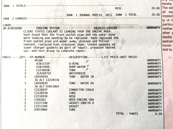 WP replacement 3/17 with part numbers.
