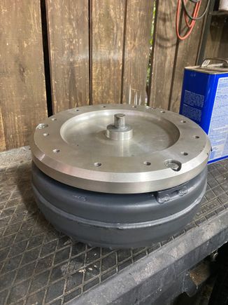 Flexplate adaptor attached to 2004Rtorque converter. 