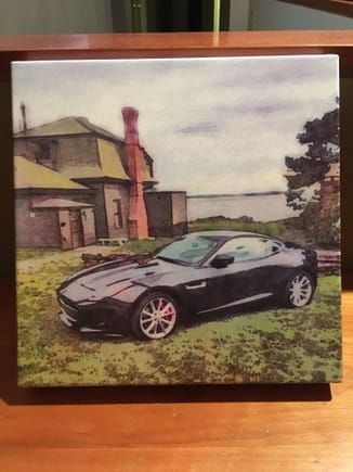 Our “Official” and talented photographer DJS took a photo (which I actually think I took) of my car parked on the lawn of the Winslow Homer Studio on Prouts Neck (Do Not Attempt) and turned it into this beautiful photo illustration. 