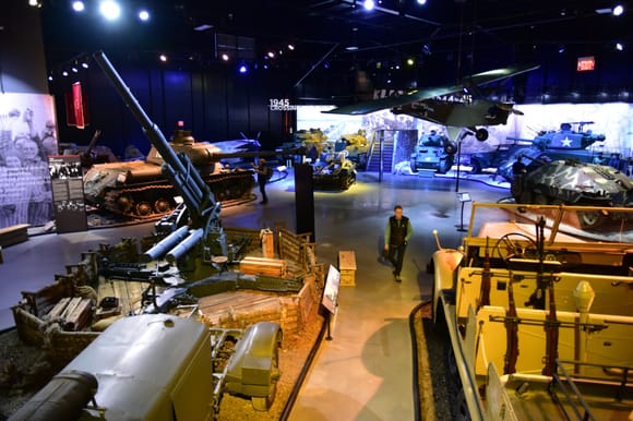 The half-track on the right was used in the movie "The Dirty Dozen"