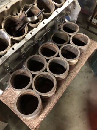 Cylinder sleeves after removal