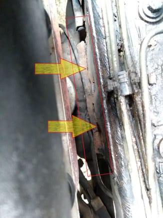Rust in the engine bay over the sub frame supports