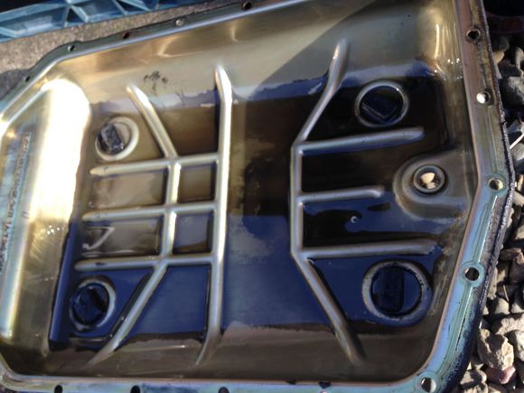 Gearbox sump before being cleaned.  I didn't think it was too bad for 120,000 miles