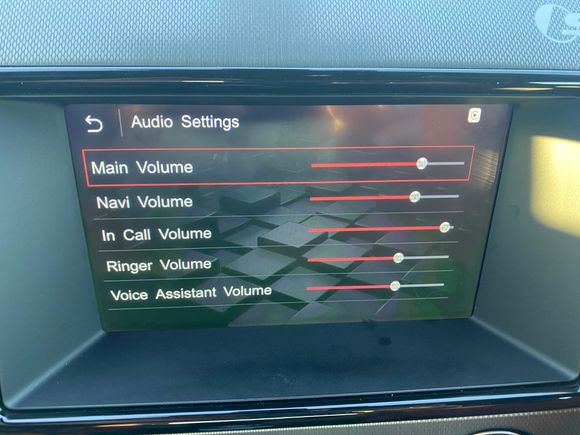 Volume settings 