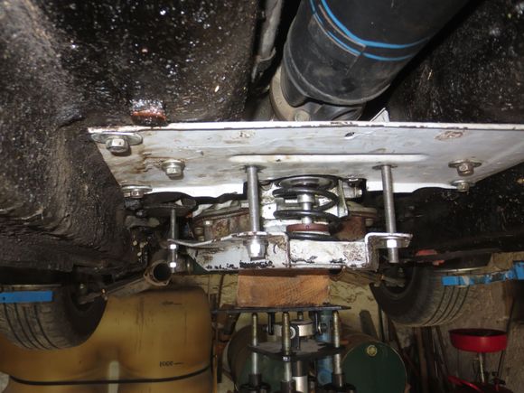 Offered up and held in place by the four rods