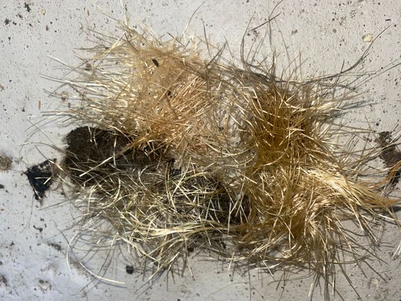 Old fibreglass material extracted