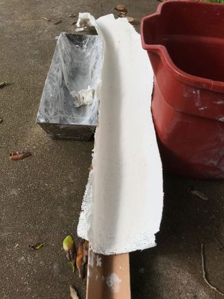 This is the underside of my plaster mold. I coated it liberally with vaseline before adding the fiberglass mesh and cloth.