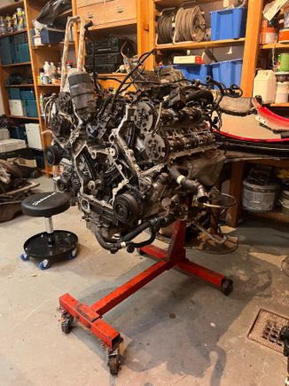 Engine in the workshop