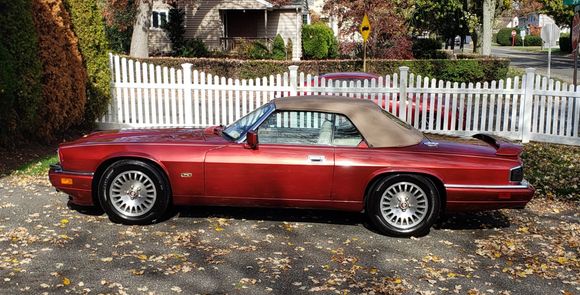 Gratuitous XJS photo.  The shop washed the car, but they never quite get the glass clean, and make the tires too shiny...