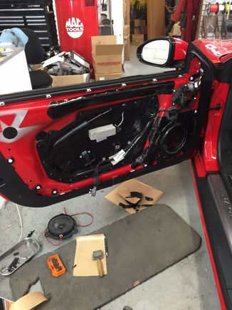 custom speaker trim to mount the Focal 3 way system (woofer)