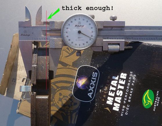 Wrong pad thickness for an 94MY XJ40 rear caliper