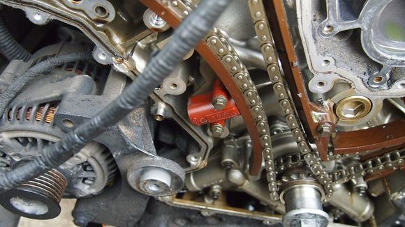 the original reason for this timing chain replacement, a failed primary timing chain tensioner.