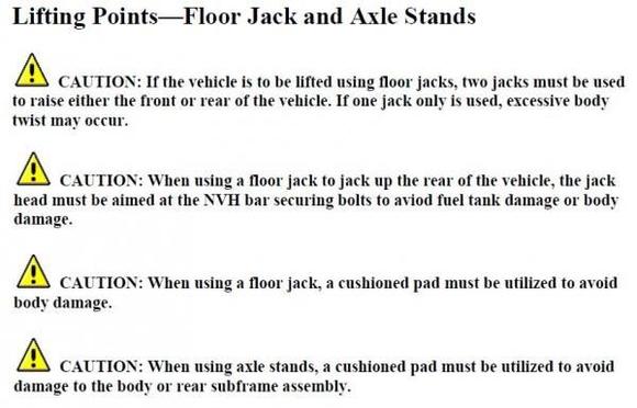 Jacks and stands
Safety info from the Jag Shop manual.