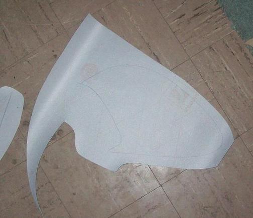 Traced around template on back of vinyl